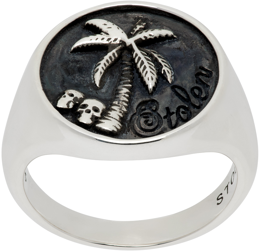 Shop Stolen Girlfriends Club Silver Trouble In Paradise Sovereign Ring In Sterling Silver