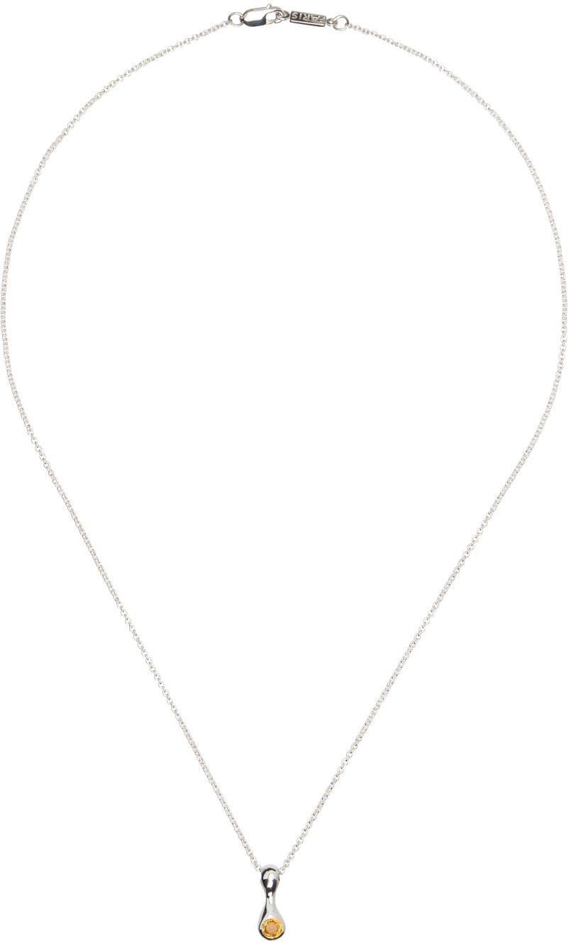 Faris Silver Bolito Necklace In Citrine