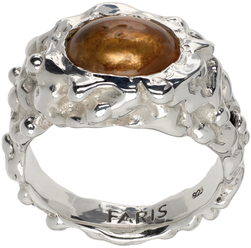 Faris Silver Roca Eye Ring In Citrine
