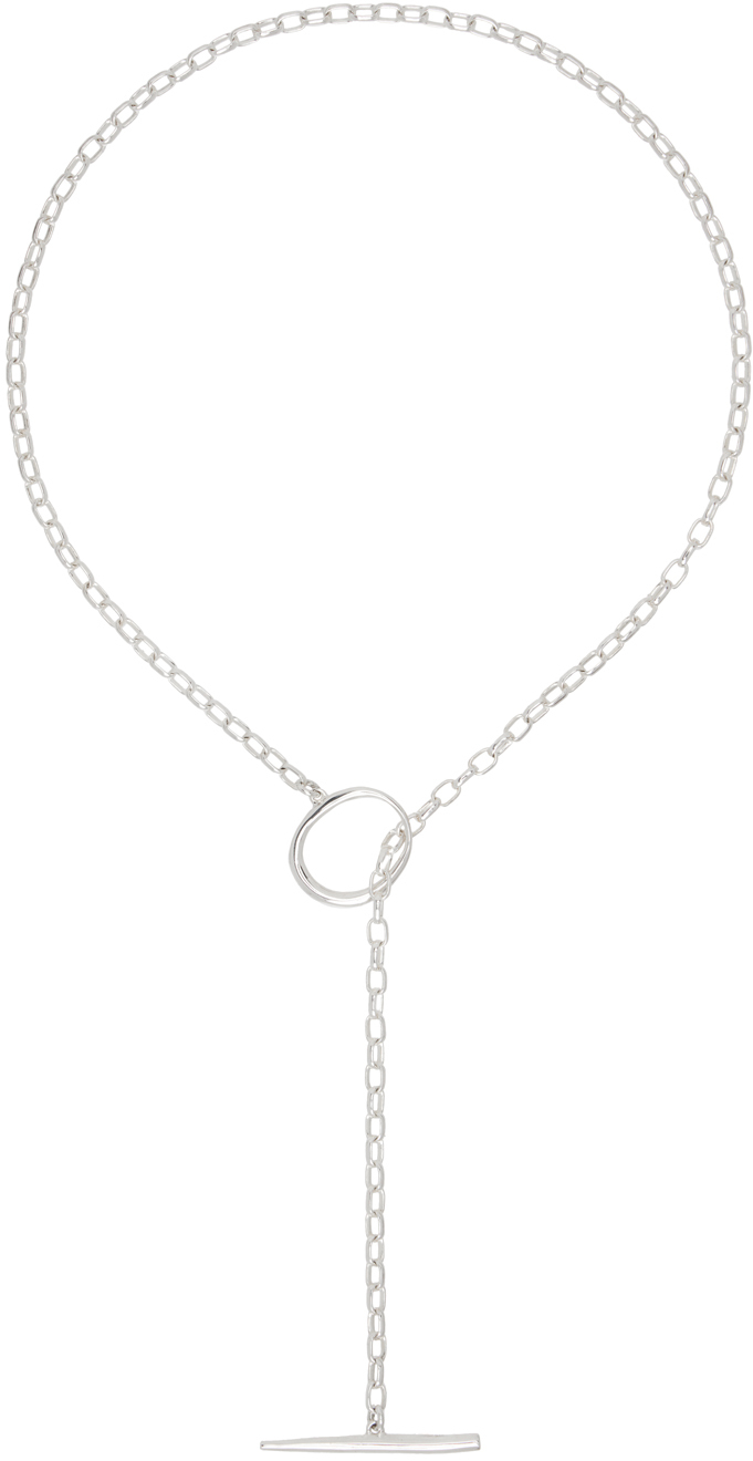 Faris Silver Anka Lariat Necklace In Metallic