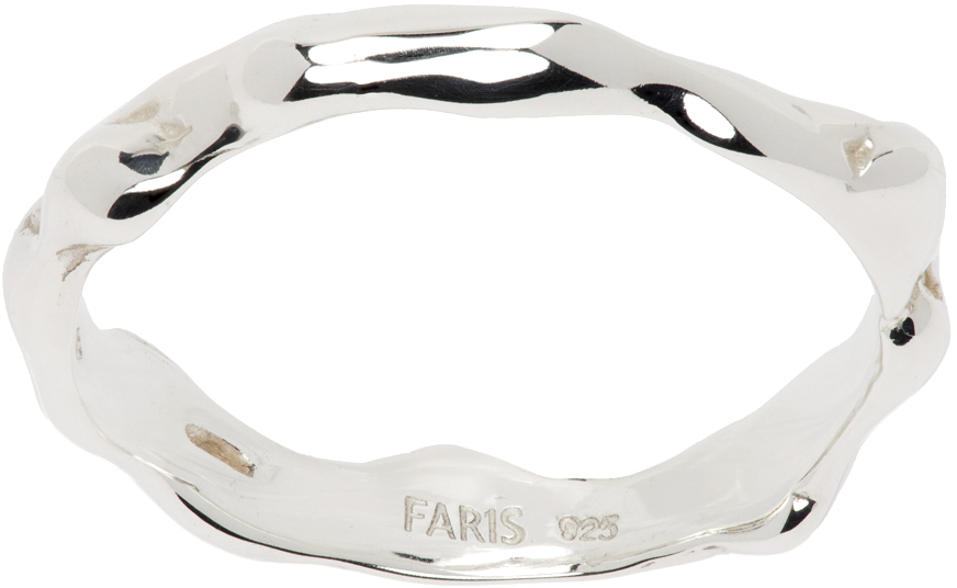 Faris Silver Lava Band Ring In Sterling Silver