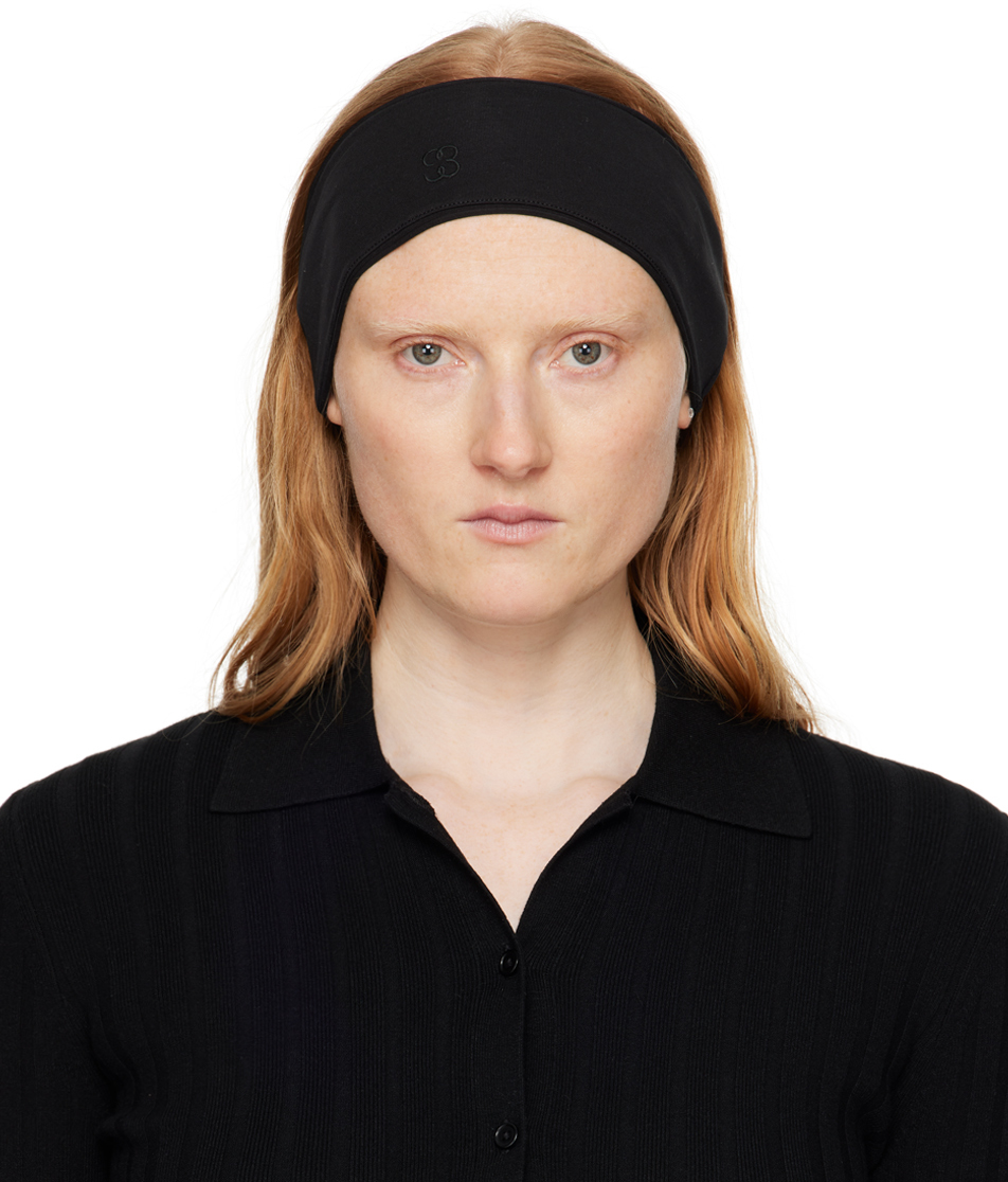 Black Embroidered Headband