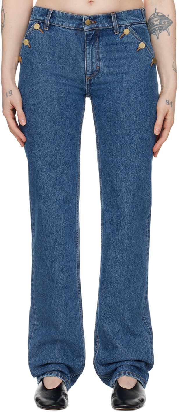 Blue Classic Straight Jeans
