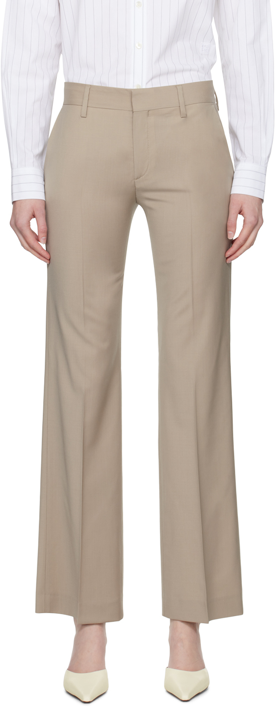 Filippa K Taupe Bootcut Trousers In 9109 - Dessert Taupe