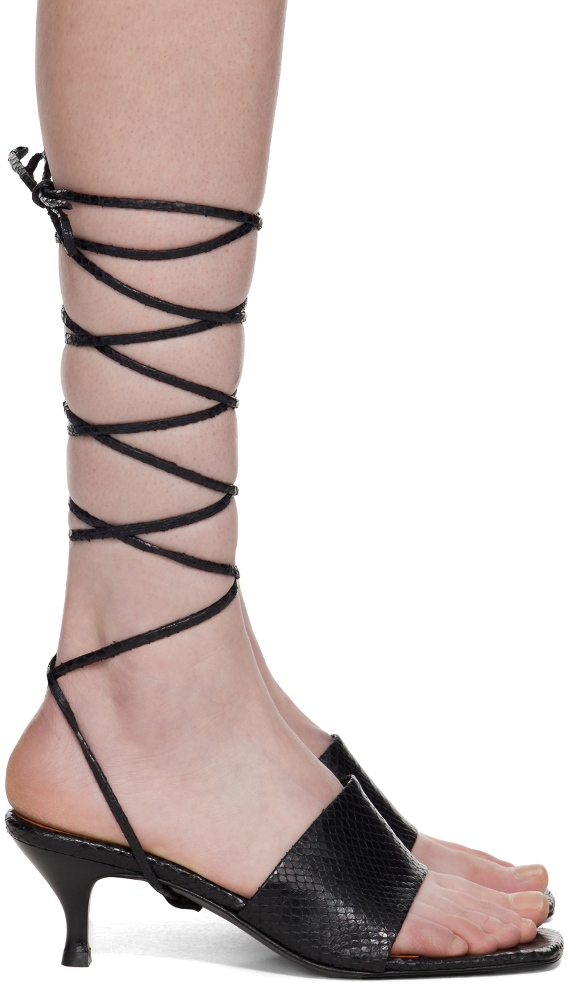 Black Strappy Heeled Sandals