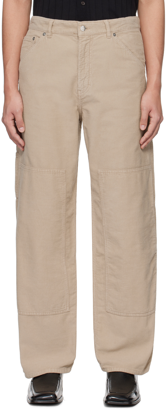 Taupe Relaxed-Fit Trousers