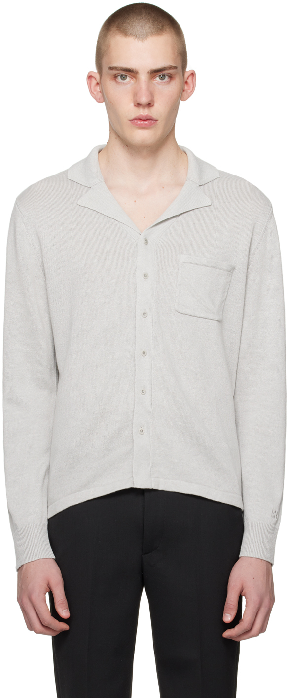 Shop Filippa K Gray Patch Pocket Shirt In Light Grey