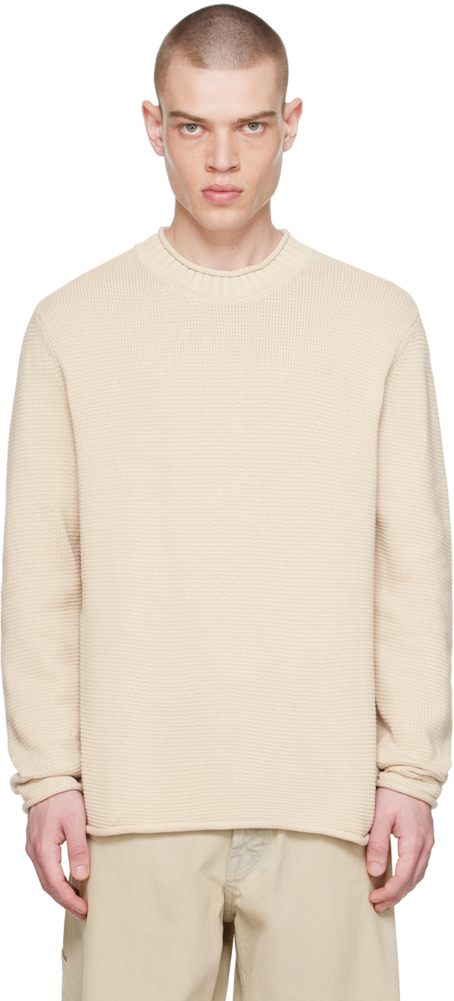 Shop Filippa K Beige Rolled Edge Sweater In Light Beige