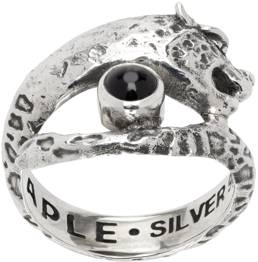 Maple Silver Big Cat Ring In Silver 925