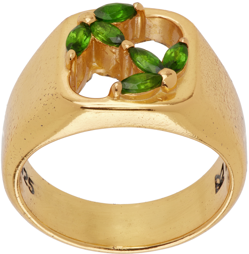 Maple Gold 3am Signet Ring In 14k Gold Plated