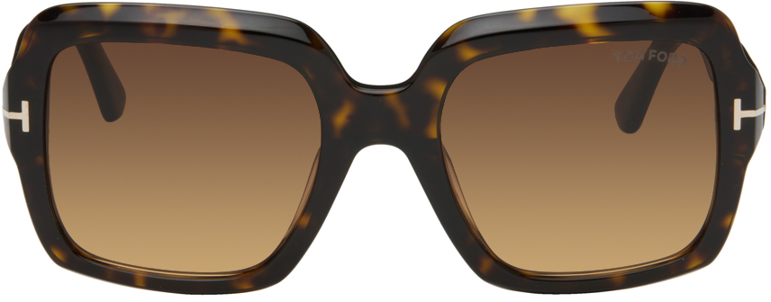 Tom Ford Tortoiseshell Kaya Sunglasses In 52f Shiny Dark Havan