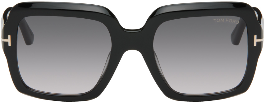 Tom Ford Black Kaya Sunglasses In 01b Shiny Black