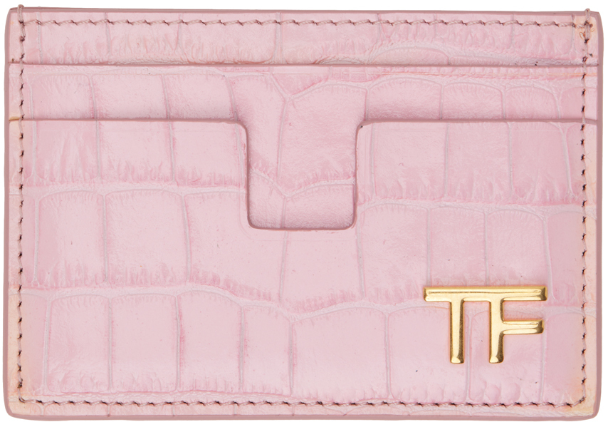 Pink Shiny Stamped Croc TF Card Holder