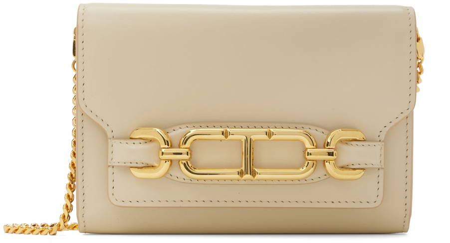 Tom Ford Off-white Small Whitney Leather Bag In 1w018 Cream