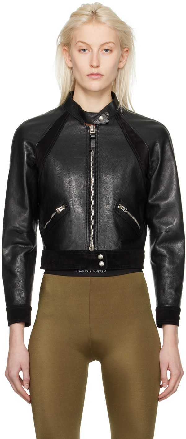 Black Cropped Leather Jacket