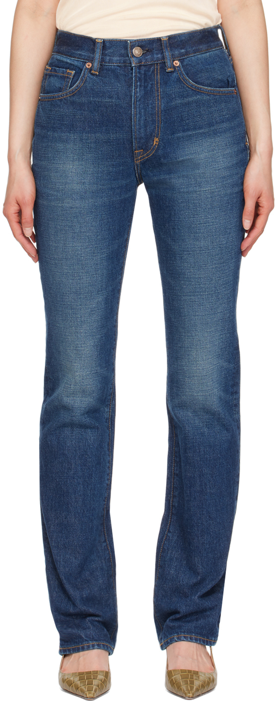 Shop Tom Ford Blue Stonewashed Jeans In Hb772 Mid Blue