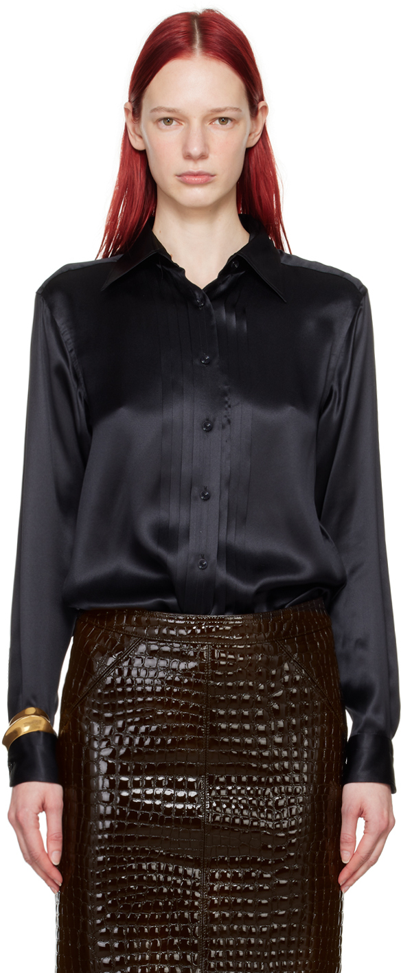 Black Pleated Shirt