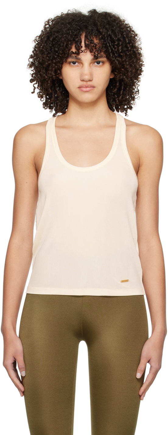 Tom Ford Off-white Scoop Neck Tank Top In Aw013 Ecru