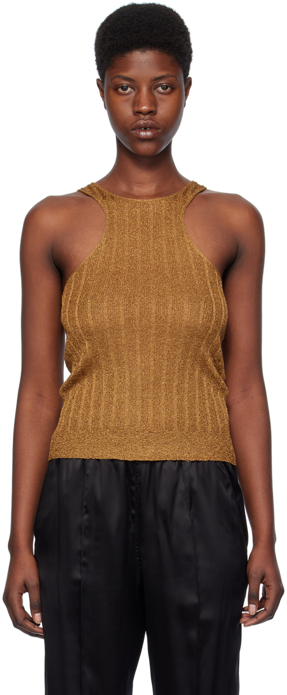 Gold Racer Back Tank Top