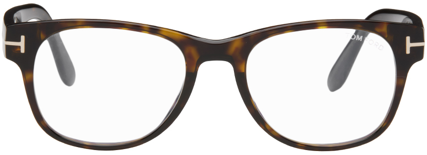 Tom Ford Brown Soft Square Glasses In 052 Classic Dark Hav