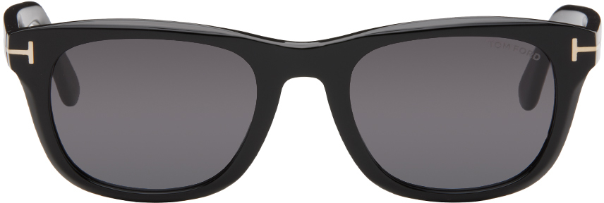 Tom Ford Black Kendel Sunglasses In 01b Shiny Black/smok