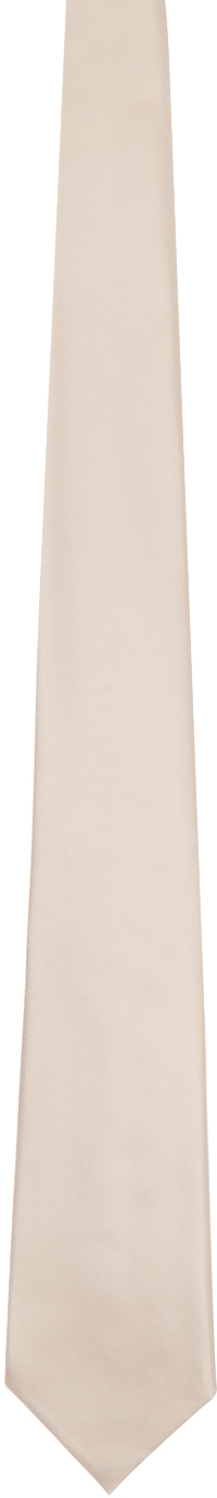 Tom Ford Off-white Solid Tie In Light Beige