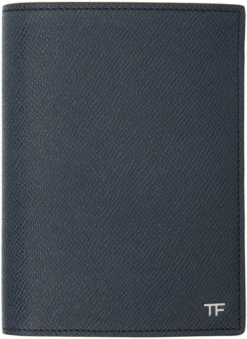 Navy Small Grain Leather Passport Holder