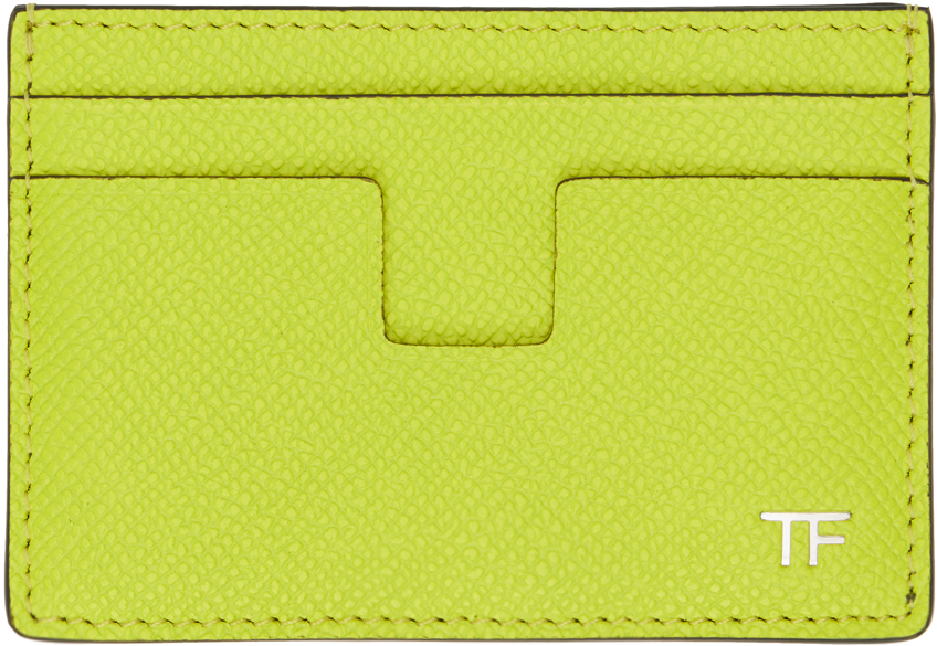TOM FORD Green Leather Classic Card Holder