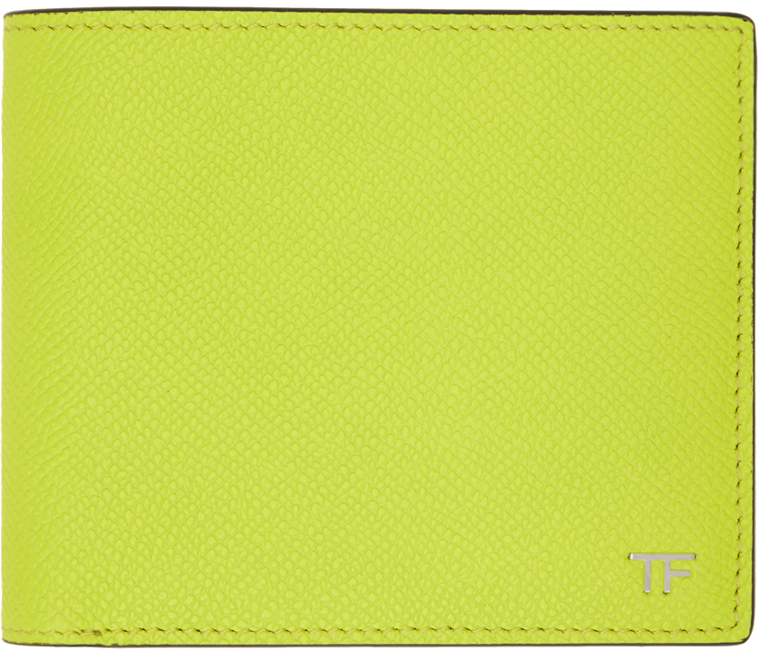 Green Small Grain Leather Bifold Wallet