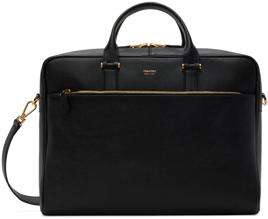 Tom Ford Full-grain Leather Briefcase In Black