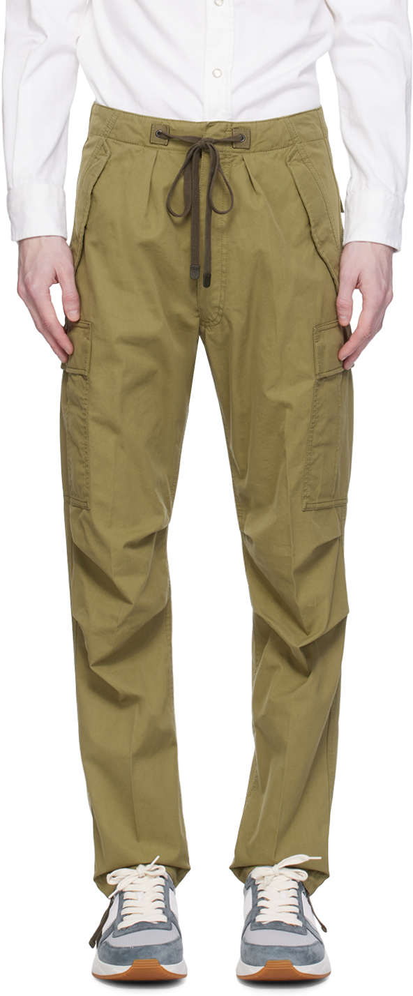 Shop Tom Ford Green Enzyme Cargo Pants In Sage