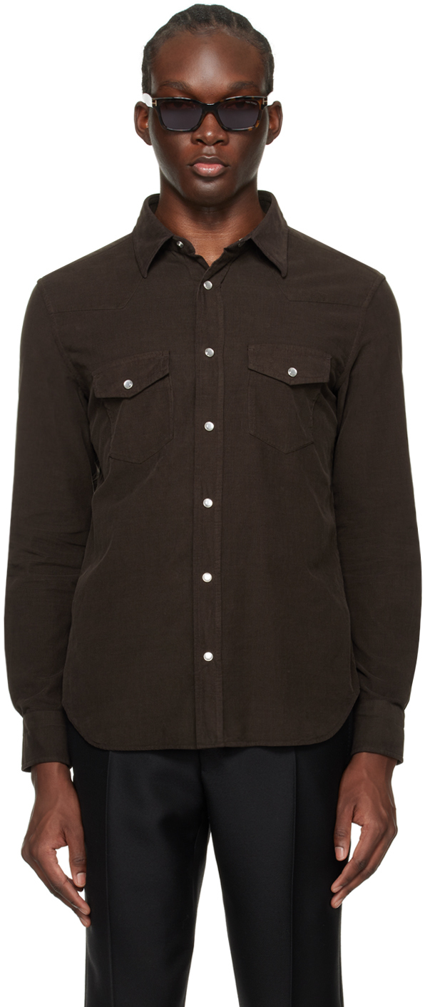 Tom Ford Brown Western Shirt In Chocolate