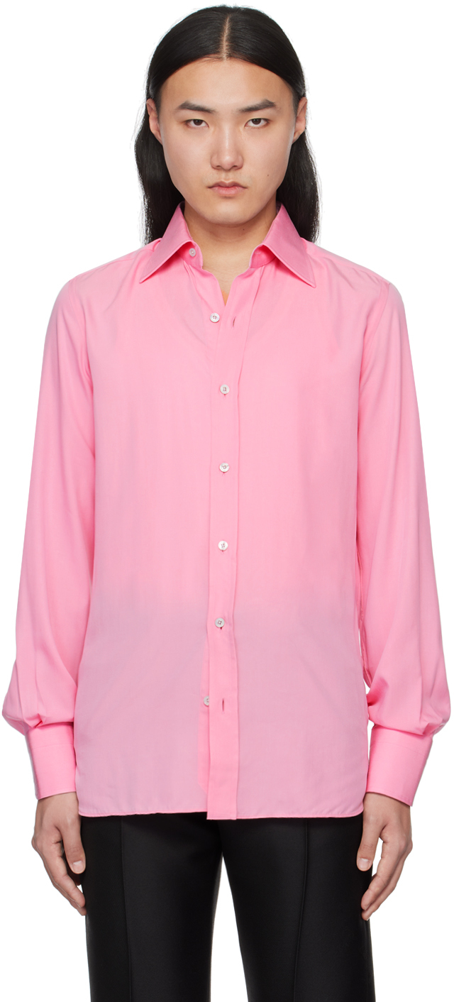 Pink Spread Collar Shirt