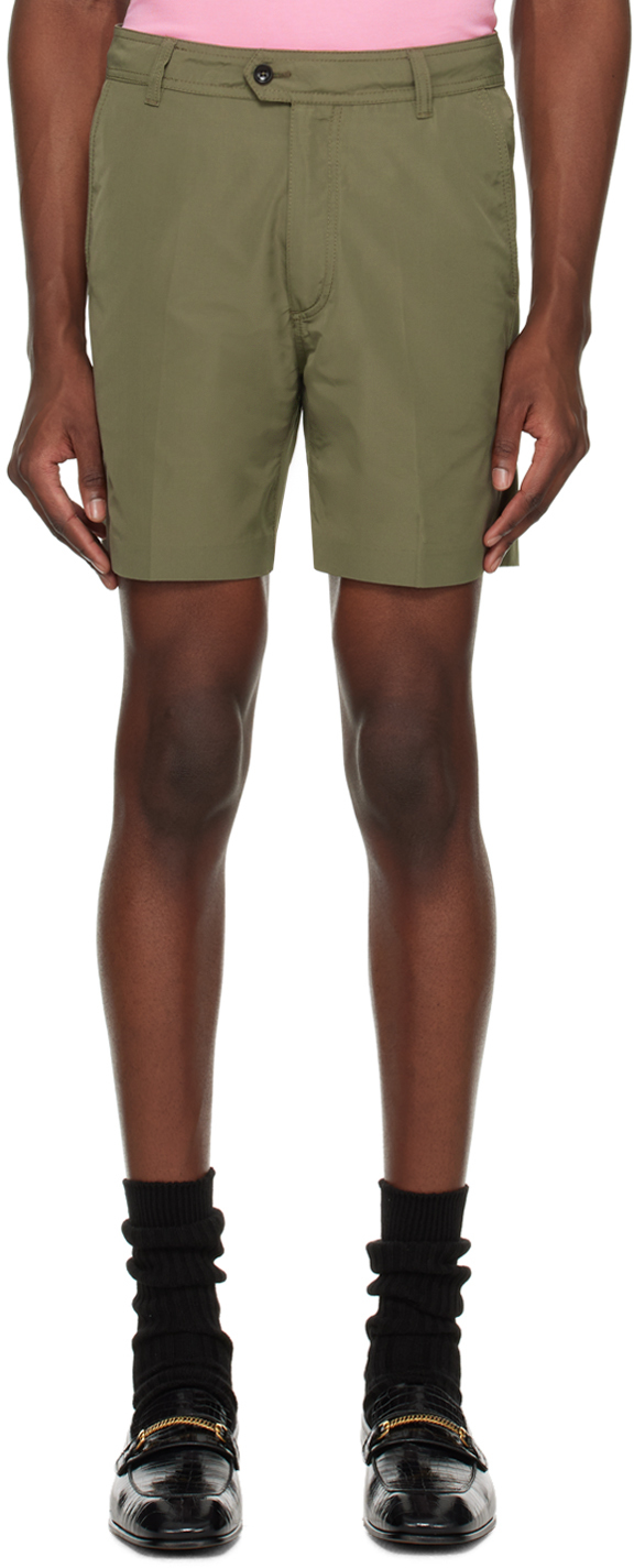 Tom Ford Green Technical Shorts In Sage