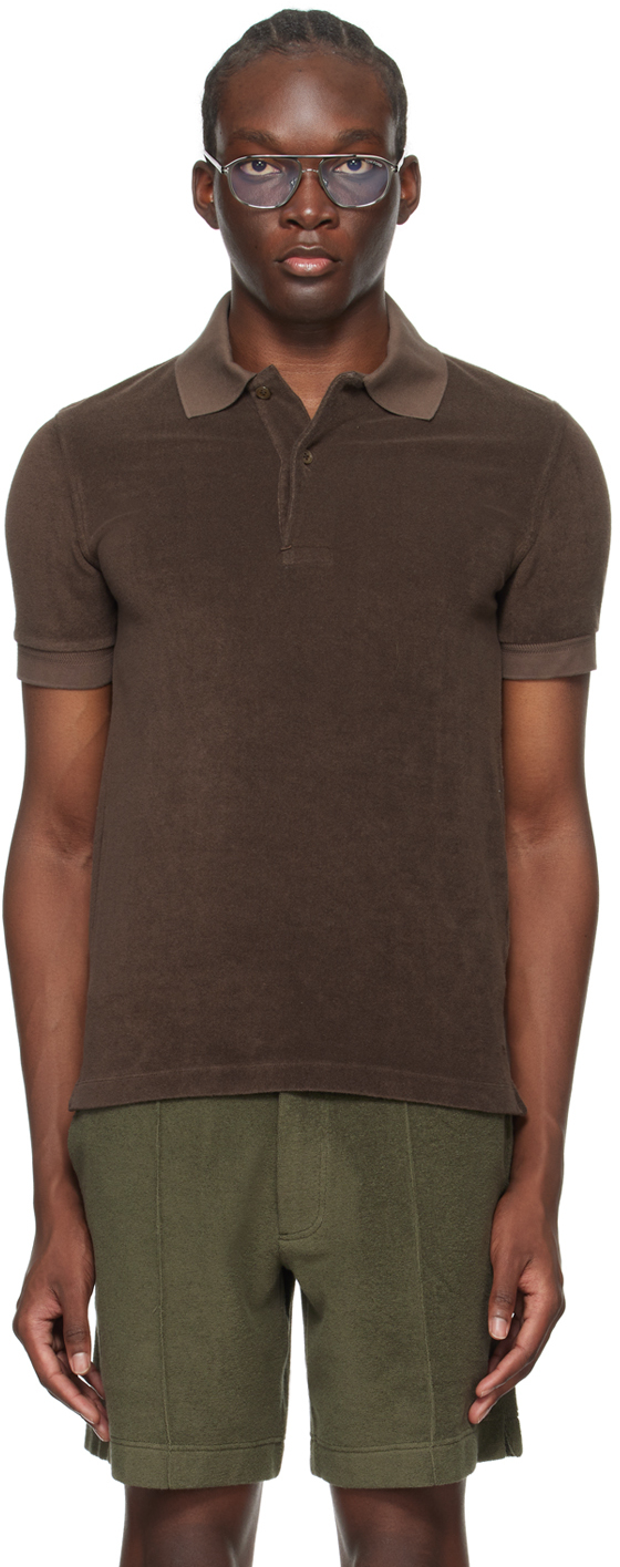 Brown Towelling Polo