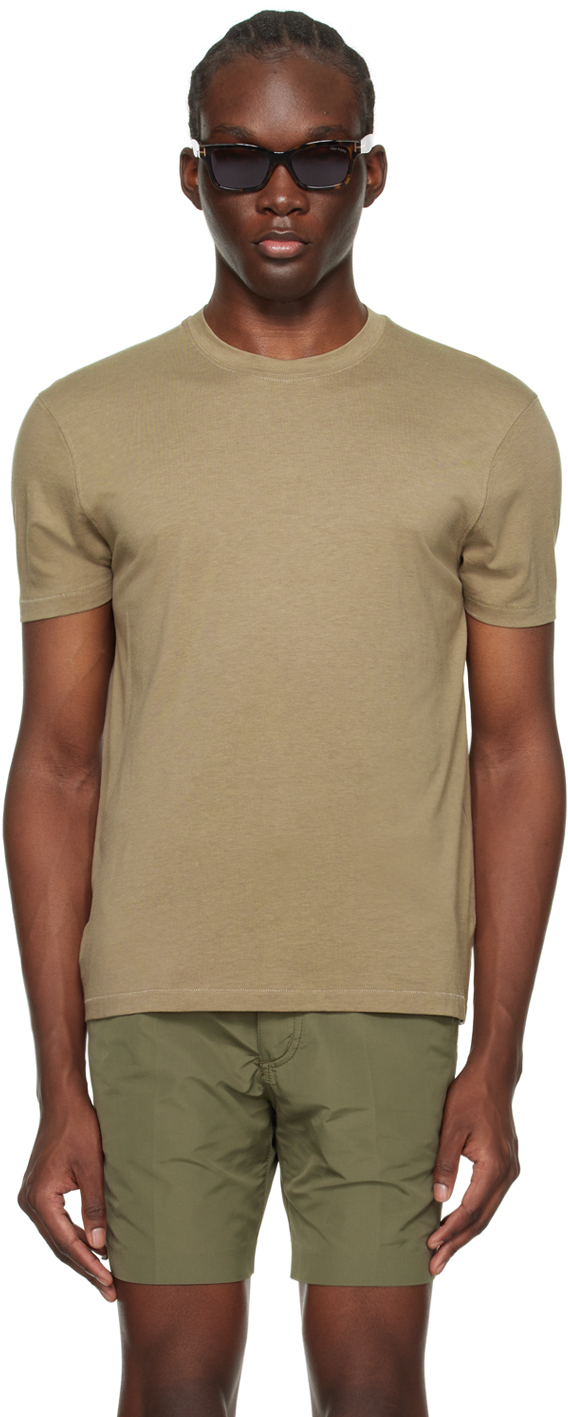 【関税込み】TOM FORD カーキ クルーネックTシャツ TOM FORD: カーキ クルーネックTシャツ | SSENSE 日本