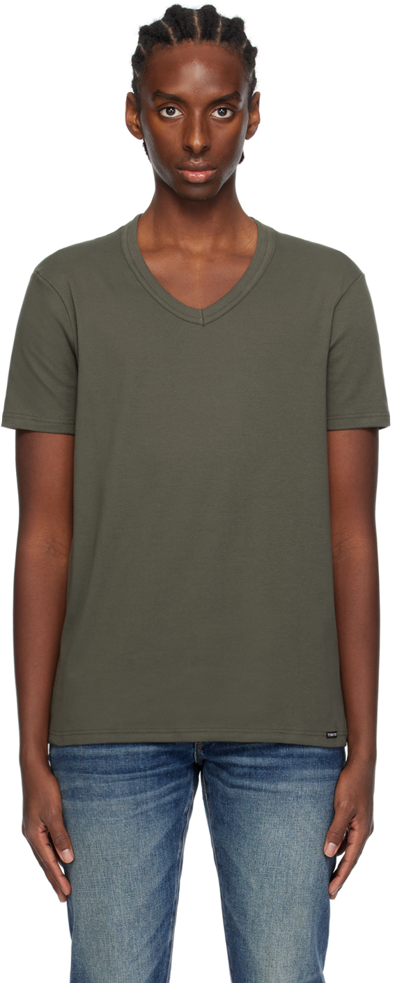 TOM FORD V-neck short-sleeve T-shirt - Brown