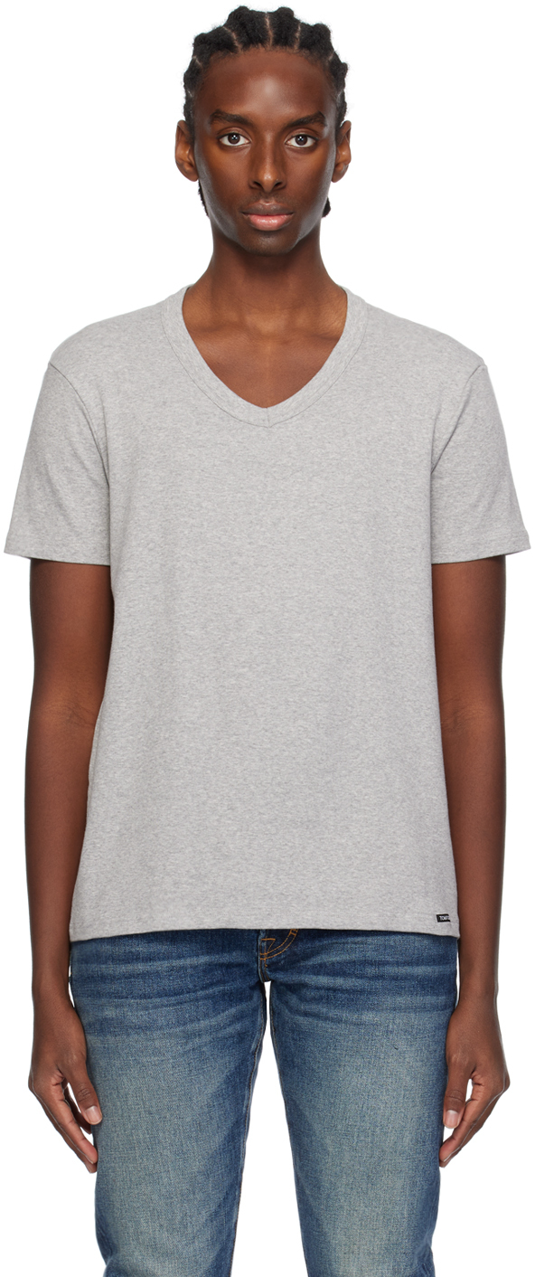 Gray V-Neck T-Shirt
