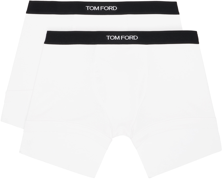 Tom Ford Two-pack White Cotton Boxers In 100 White