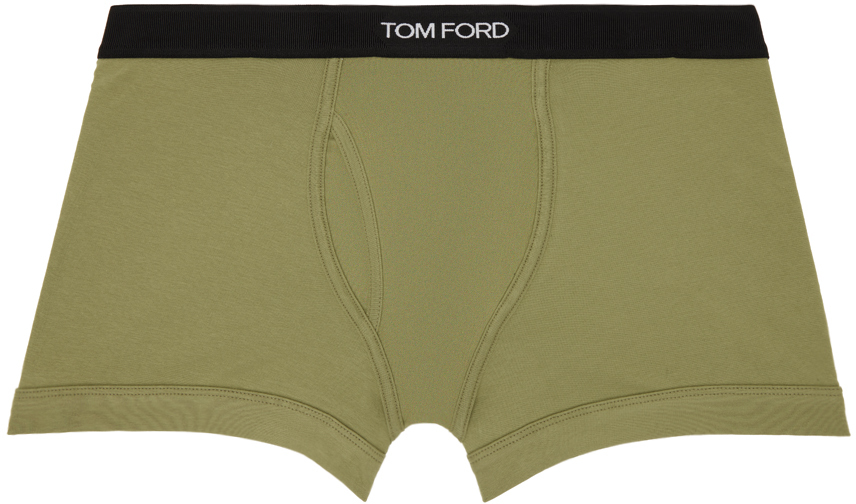 Tom Ford Green Classic Fit Boxer Briefs In 339 Matcha