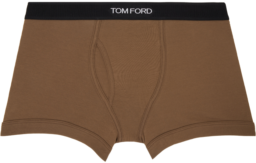 Tom Ford Brown Classic Fit Boxer Briefs In 216 Nude 7