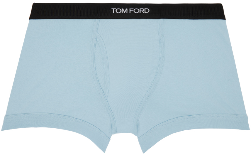 Tom Ford Blue Classic Fit Boxer Briefs In 444 Aqua