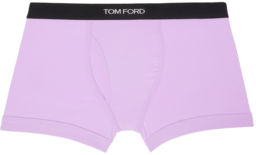 Tom Ford Boxer Mauve Logo En Tricot Jacquard Ssense France