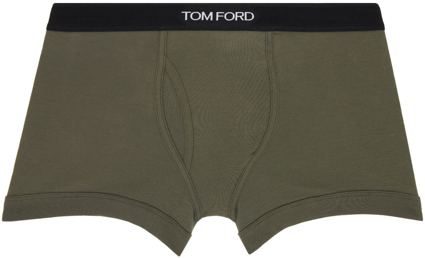 Tom Ford Khaki Classic Fit Boxer Briefs In Military Green