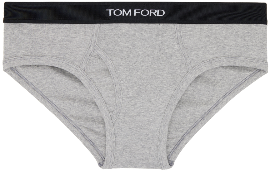 Tom Ford Gray Classic Fit Briefs In 020 Grey