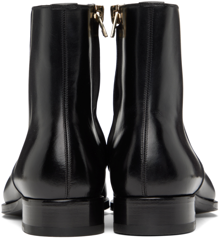 Tom Ford Edgar Polished Leather Chelsea Boots In Black