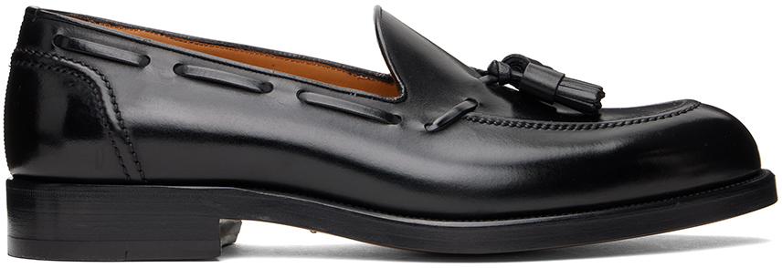 Black Burnished Leather Westminster Loafers