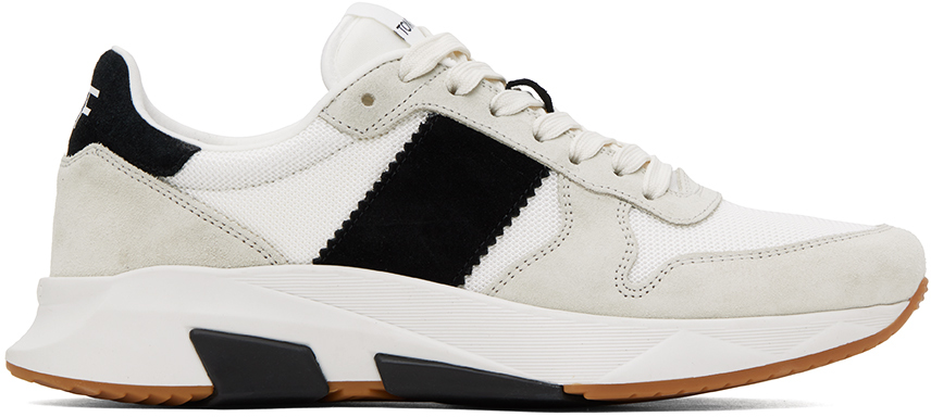 TOM FORD Off-White & Taupe Jagga Sneakers