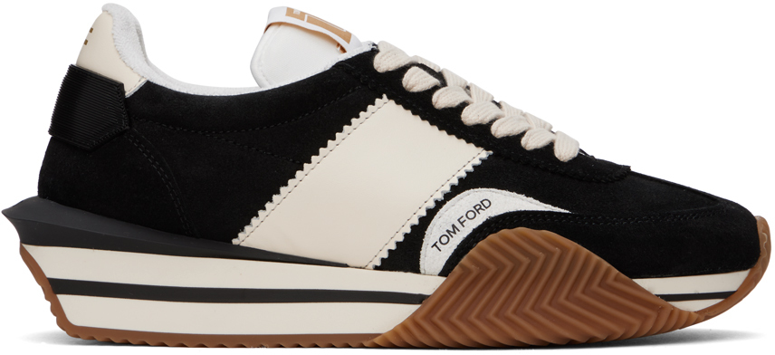 Tom Ford Black James Trainers In Black + Cream