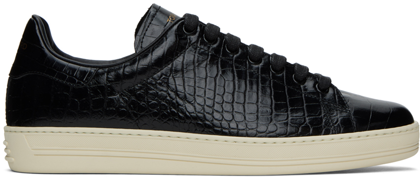 Black Printed Croc Warwick Sneakers